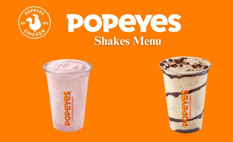 Popeyes shakes menu calories and nutrition