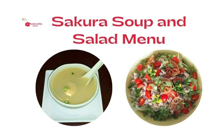 Sakura soup and salad menu