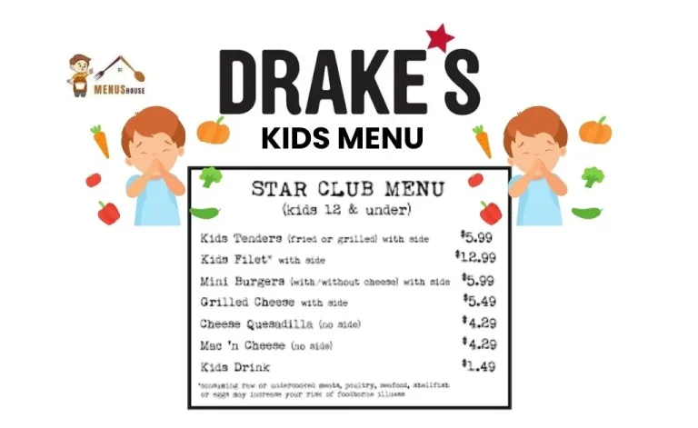 Drakes kids menu