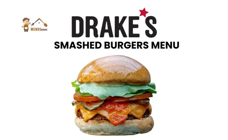 Drakes smashed burger menu