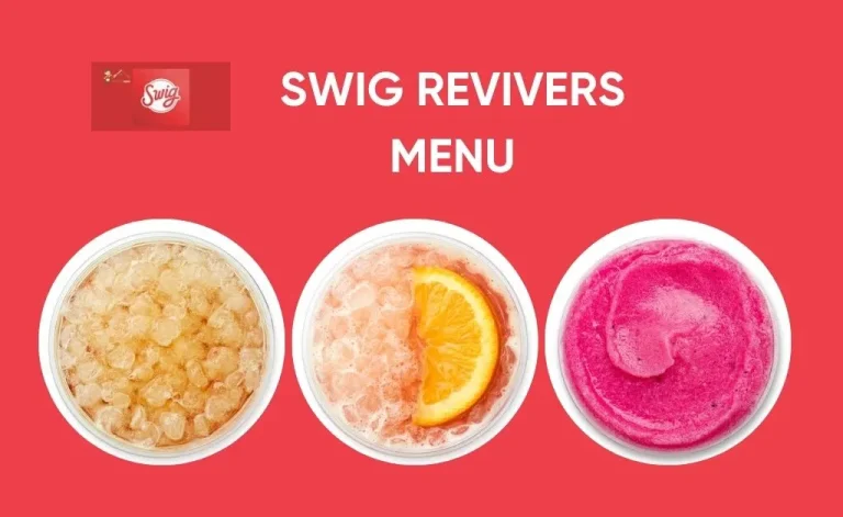 Swig revivers menu: prices and calories