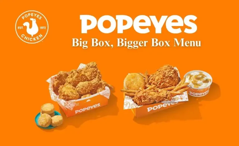 Popeyes big box bigger box menu, prices