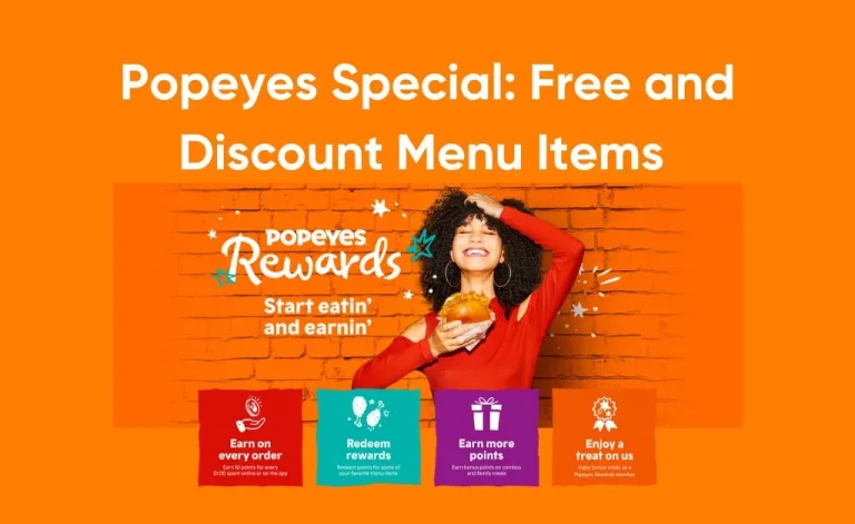 Popeyes special free and discount menu items