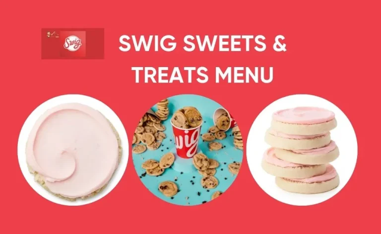 Swig sweet & treats menu