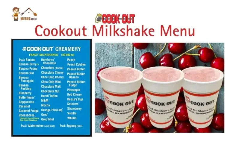 Cookout milkshake menu