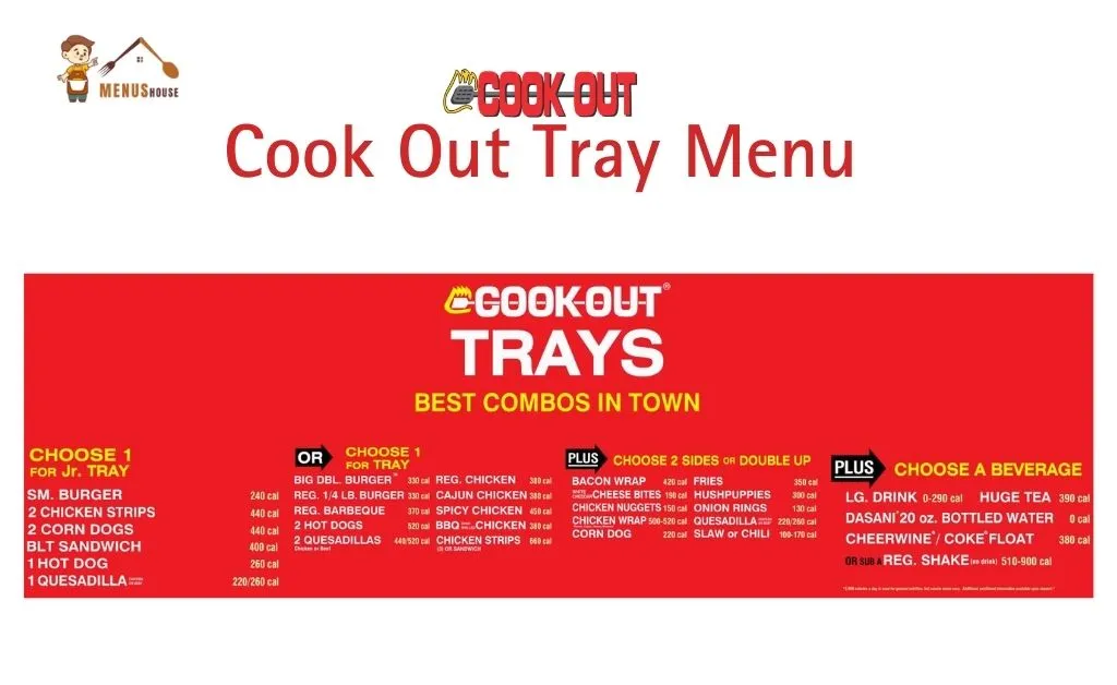 Cook Out Tray with entrée, sides and drink