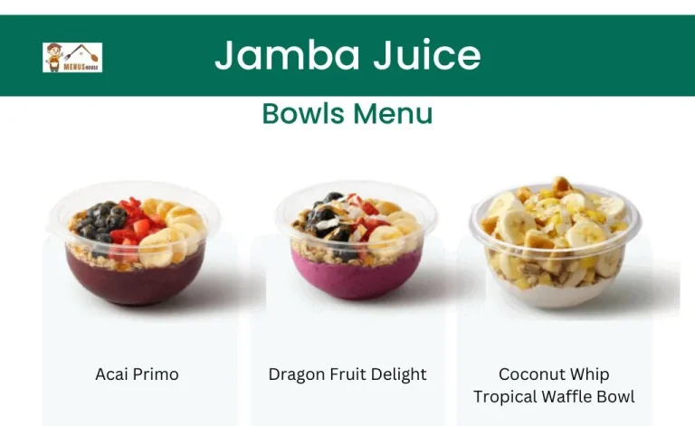 Jamba juice bowls menu