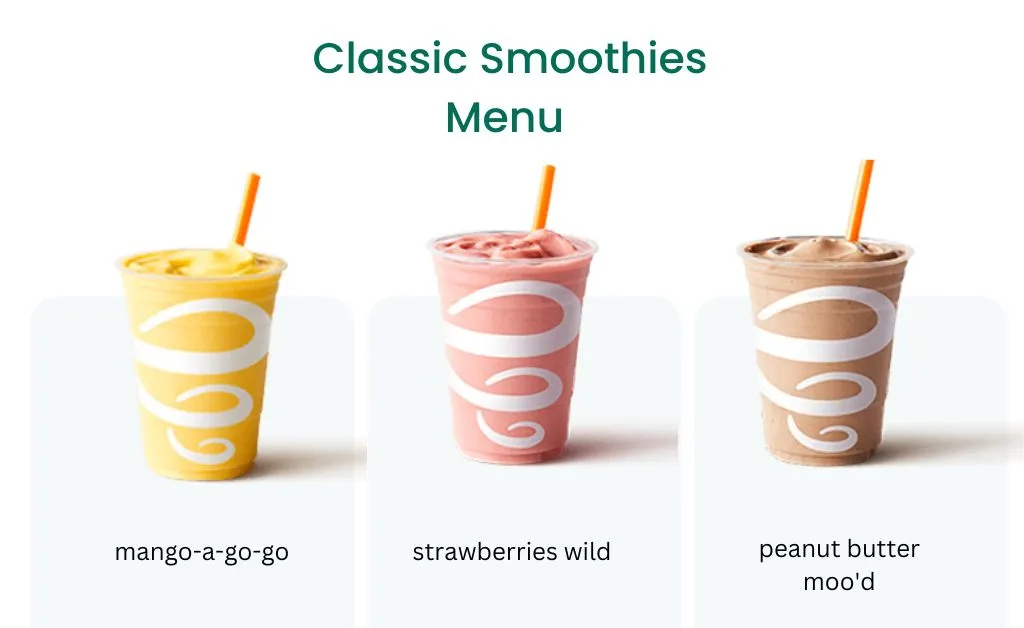 jamba juice classic smoothies menu