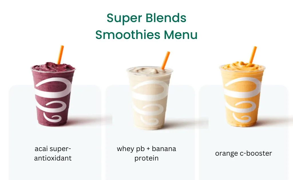 jamba juice super blends smoothies menu