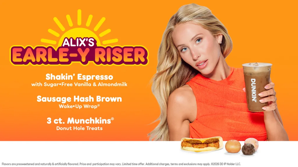 Dunkin breakfast sandwich, wrap and hash browns