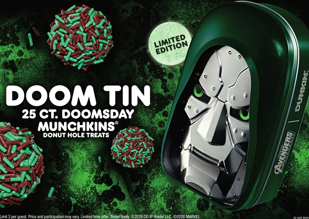 Dunkin Doctor Doom 25-count Munchkins tin