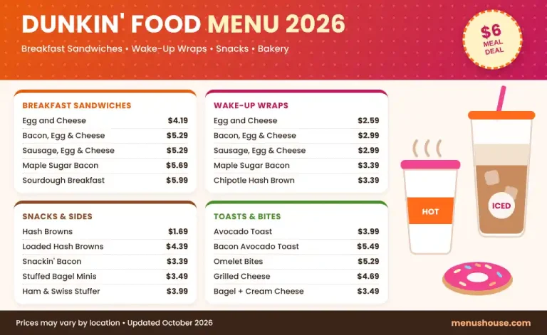 Dunkin food menu