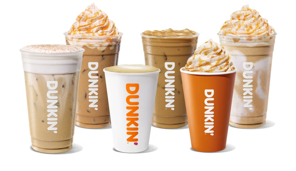 Dunkin pumpkin drinks lineup